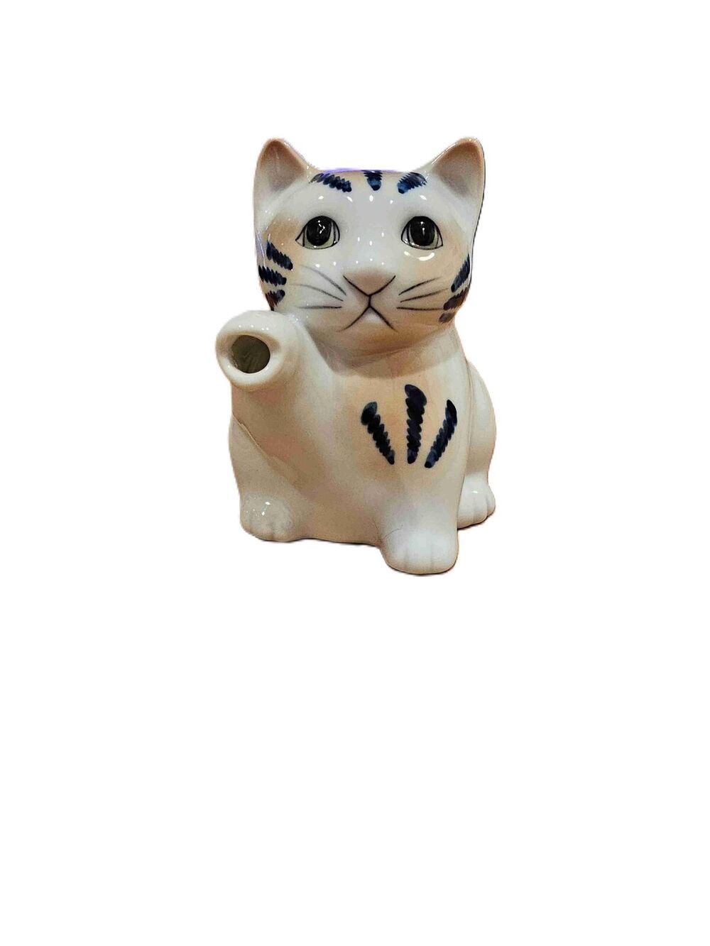 Vintage Henriksen Japan Cat Tiger Stripe Kitty Kitten Ceramic Creamer Pitcher